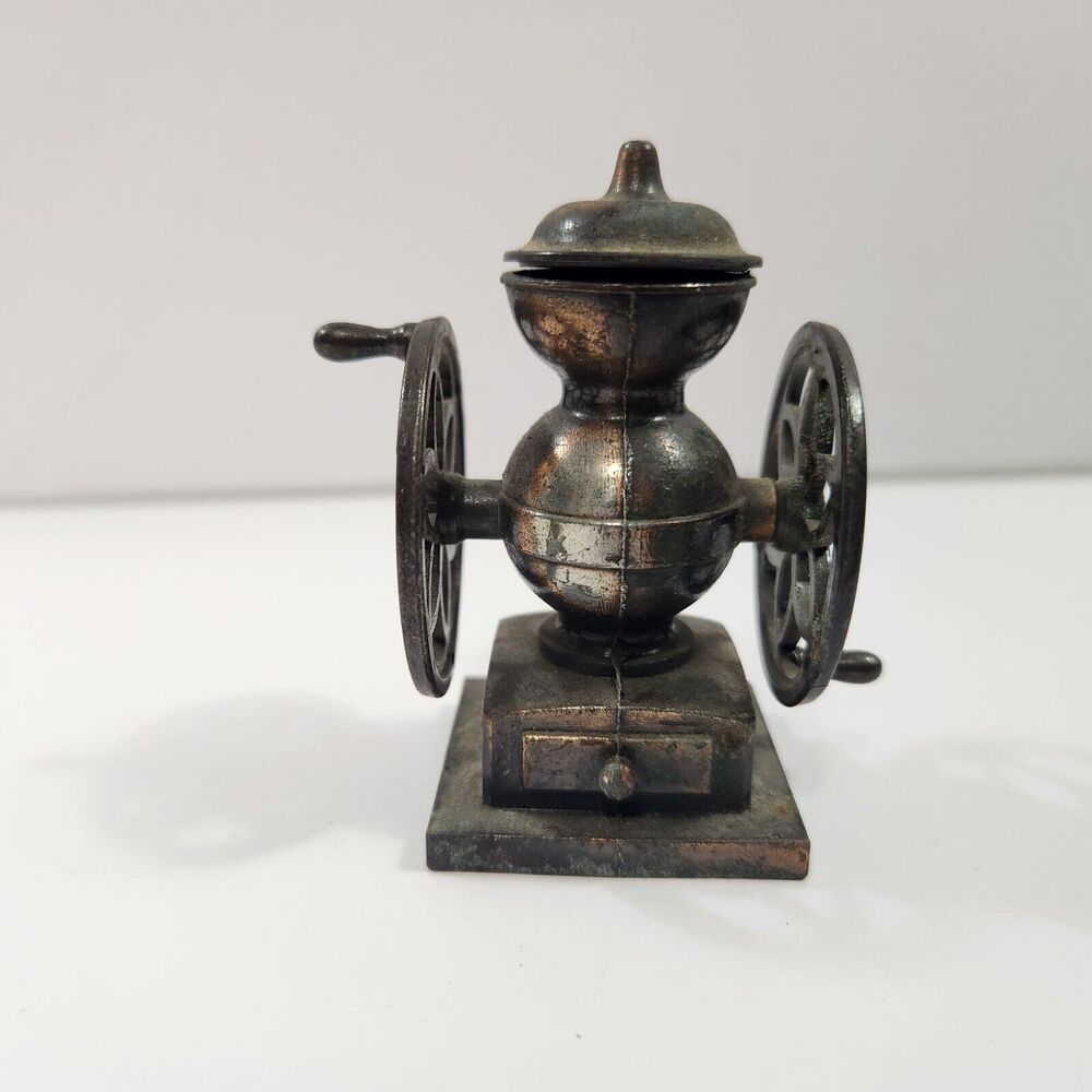 Antique Coffee Grinder Bronze Metal Diecast Pencil Sharpener - Picture 2 of 12
